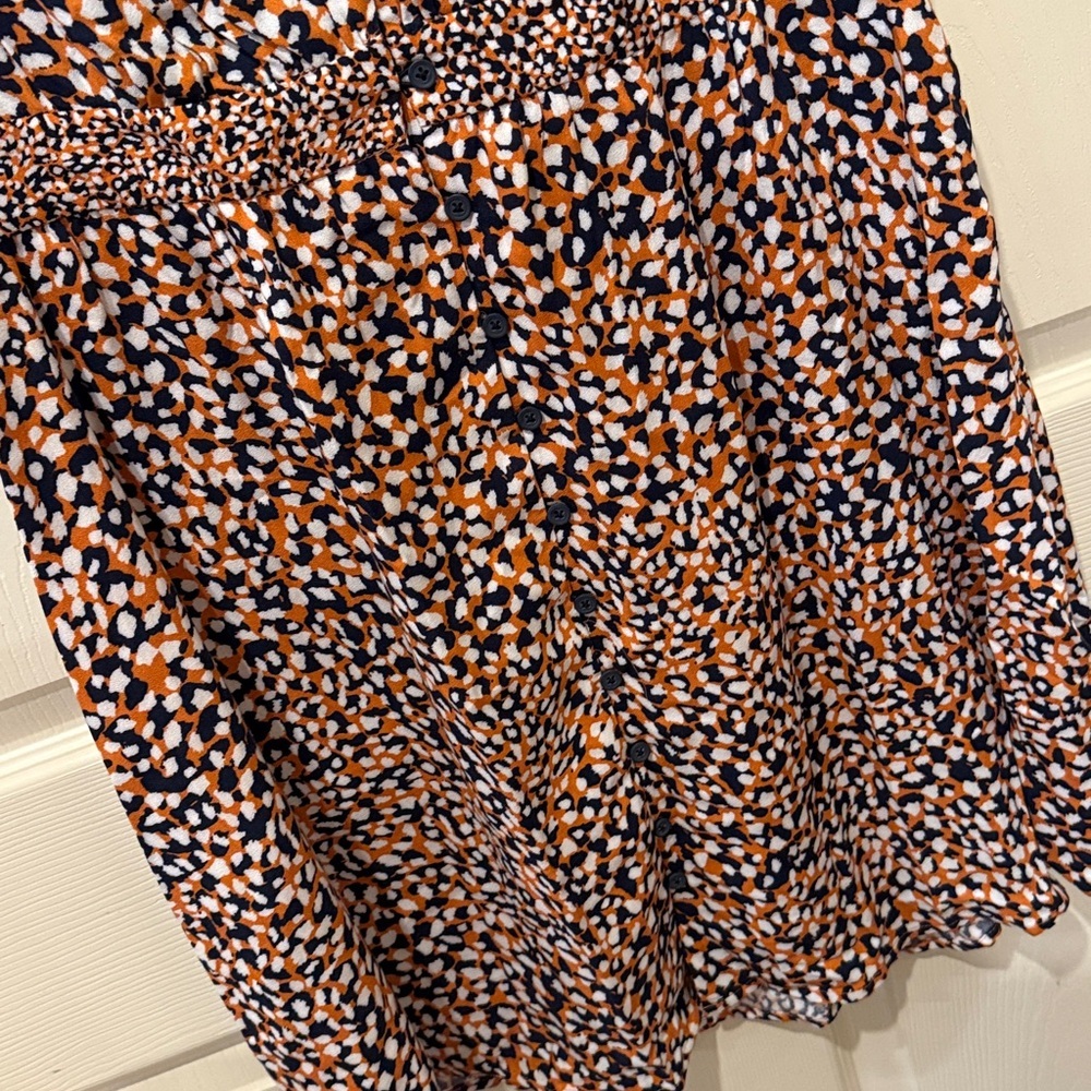 French Connection NWT orange drape button front dress, size 10 - Picture 6 of 10